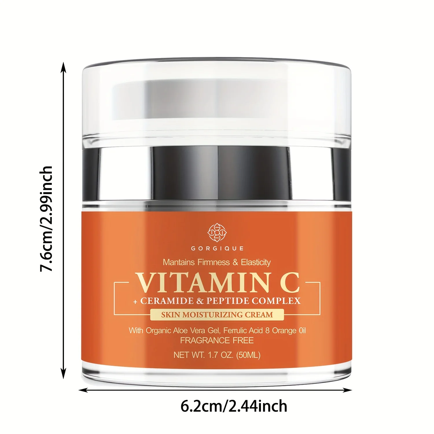 Vitamin C Face Cream with Organic Aloe Vera Gel Ferrulic Acid and Orange Oil