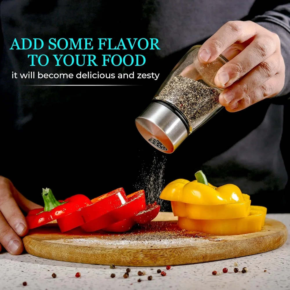 Adjustable Salt and Pepper Shakers Set - Stainless Steel Spice Dispensers for Kitchen & Dining view 5