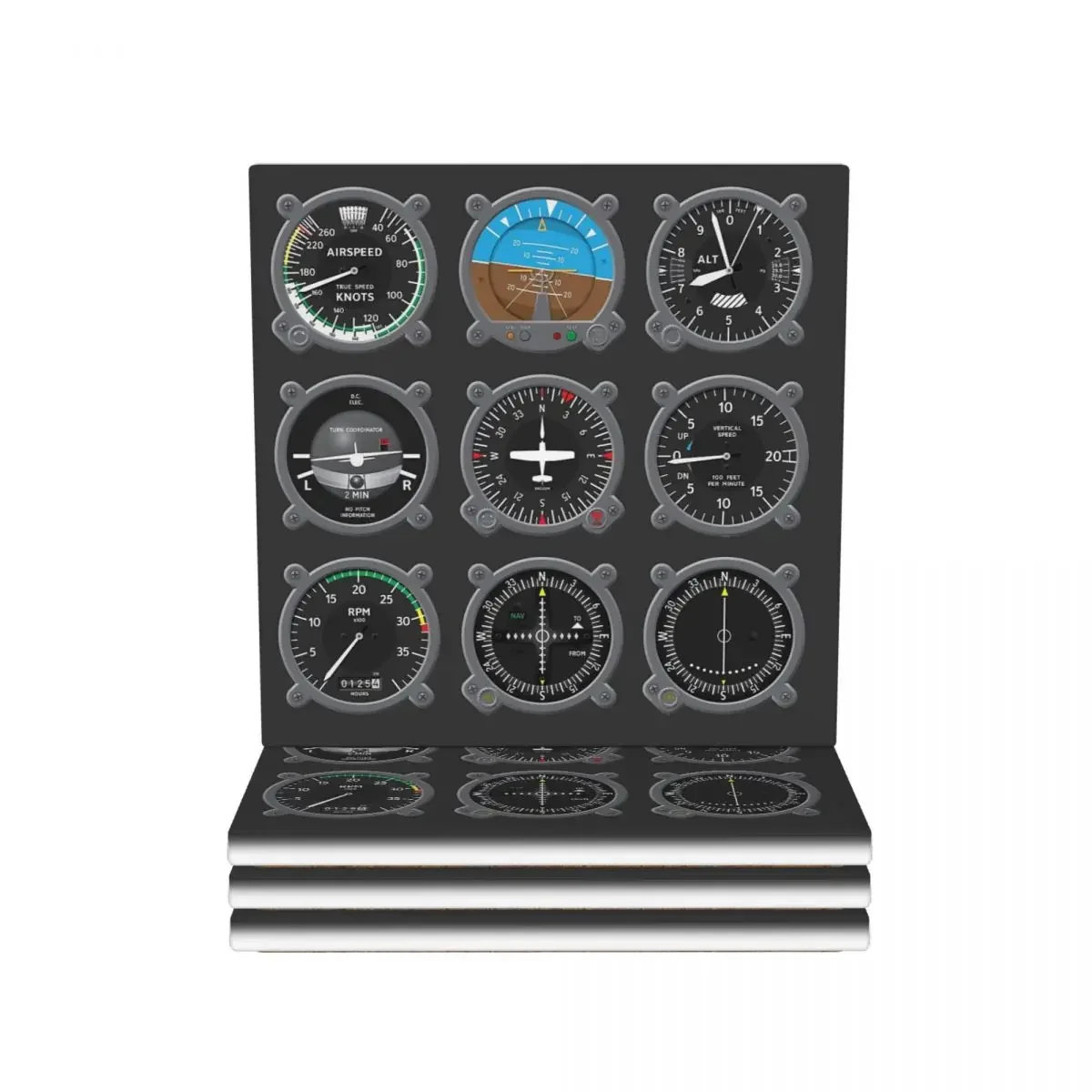 Aircraft Instrumentation Cluster Coasters Ceramics Heat Resistant Mat Decoration Kitchen Placemats For Dinner Table Coffee Mat