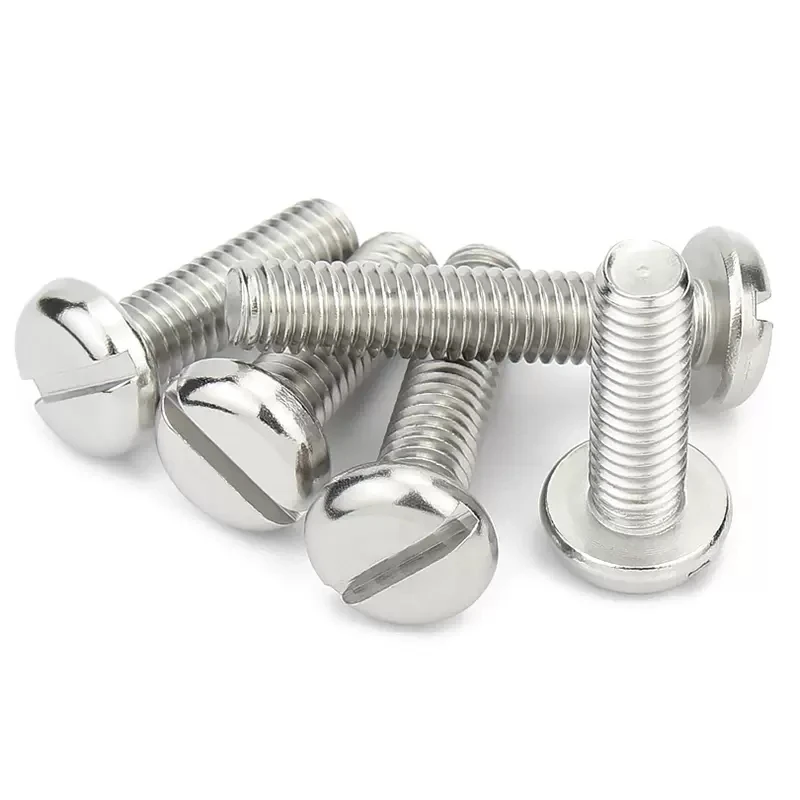 50-2pcs Slotted Pan Slot Round Head Screws A2-304 Stainless Steel Cylindrical Heads Machine Bolt M1.6 M2 M2.5 M3 M4 M5 M6 M8 M10