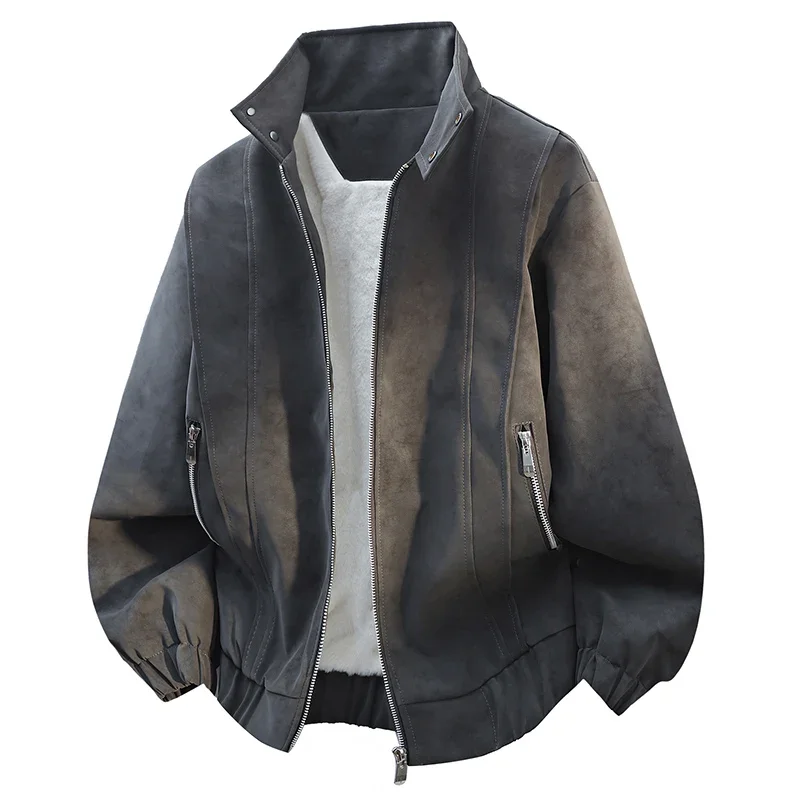 

New Jacket Autumn and Winter Men's Stand Up Collar Jacket Loose Comfortable Versatile Handsome High-quality Jacket Men