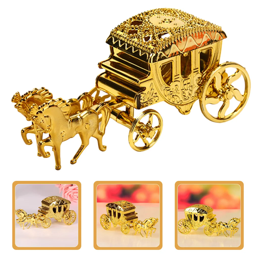 

4Pcs Royal Carriage Candy Box Electroplated Gold Halloween Wedding Favor Candy Containers Party Decorations Treat Storage