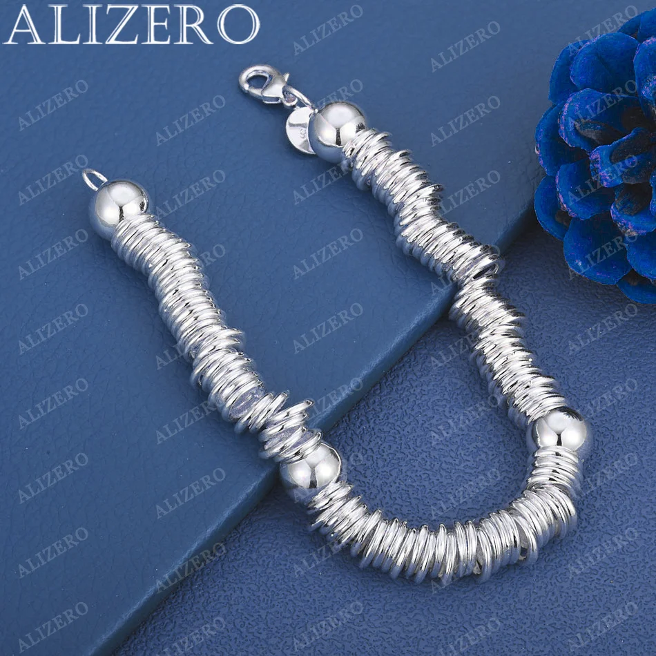 

ALIZERO 925 Sterling Silver Many Circle Beads Bracelet For Women Fashion Wedding Engagement Party Jewelry