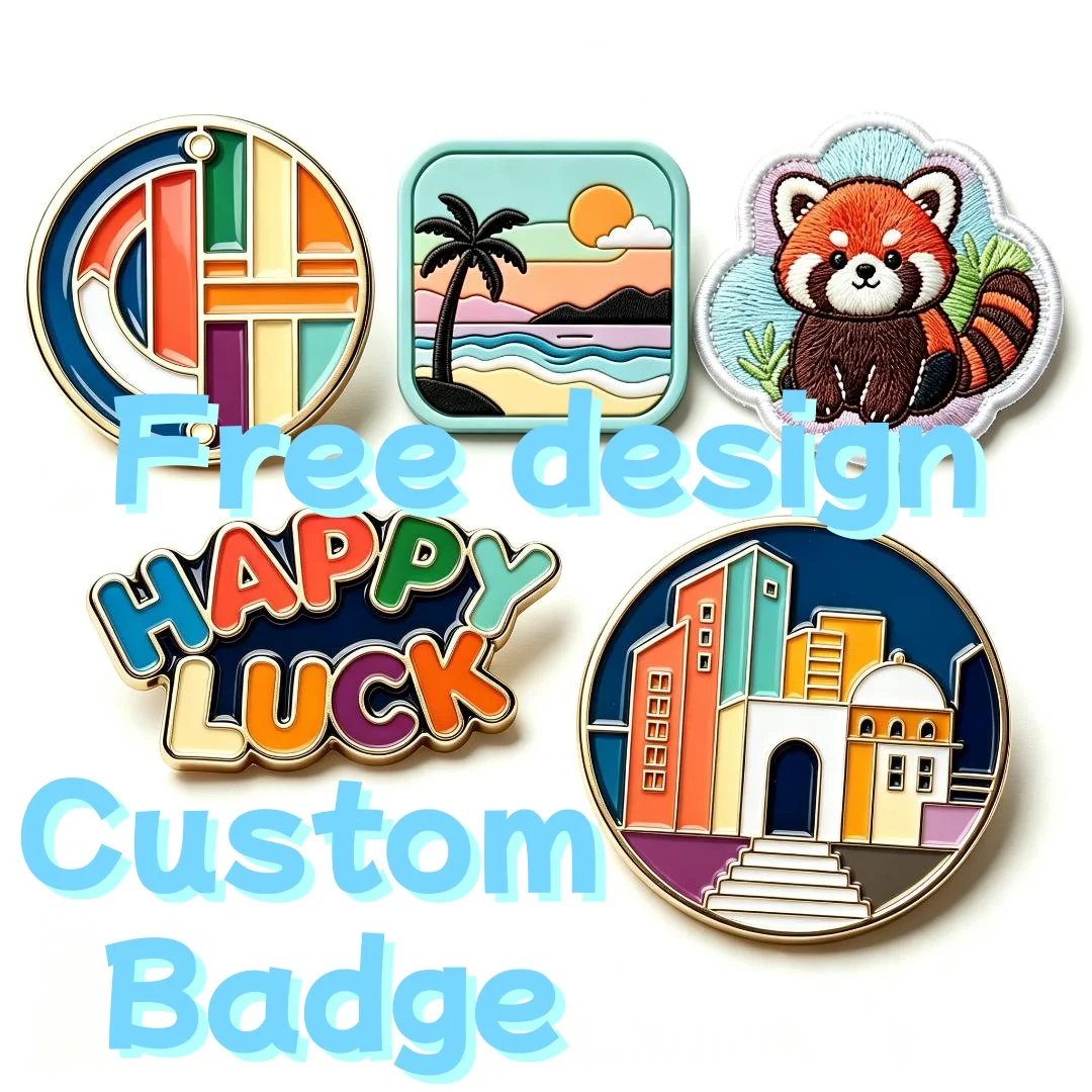 Custom Metal Pins custom enamel pins metal enamel fabric patches cute animal landscape custom design wholesale decorative brooch