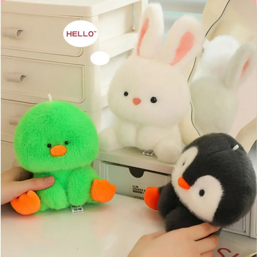 Jouets en peluche de lapin colvert, simulation de stylo doux, oreiller en peluche animal écologique, chat mignon de dessin animé, cadeau d'anniversaire, mode