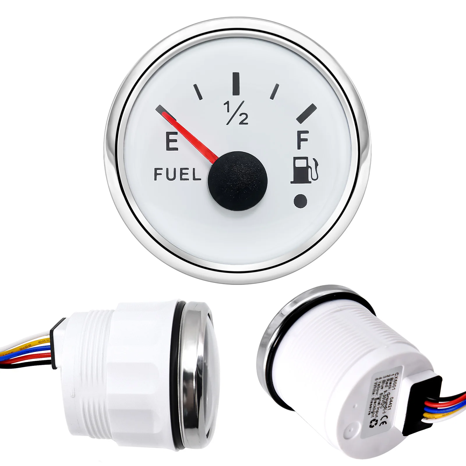 Auto- und Boot-Booster-Alarmanzeige 2'' 52mm Öldruckmesser Wasserstandsmesser Kraftstofftemperatur 12V 24V Voltmeter Zubehör Messgerät – Detail 14