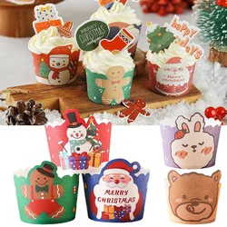Christmas Baking Cups Food Grade Paper Cup Cake Baking Muffin Molds Oil-proof Cupcakes Liners Cases Cake Tools Party Decor