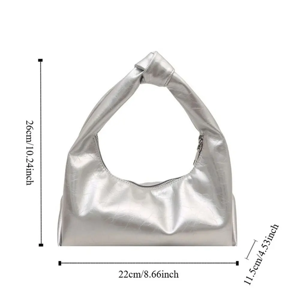 Korean Solid Color Clutch Bags Dumpling Pleated Armpit Bags Versatile Pu Leather Women Handbags Girls