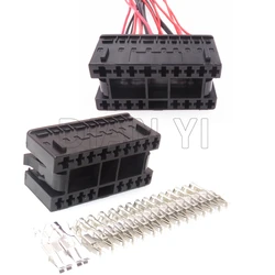 1 Juego de conectores sin sellado de Cable automático de 17 vías con enchufe compuesto de faro de coche 1J0972999 para VW