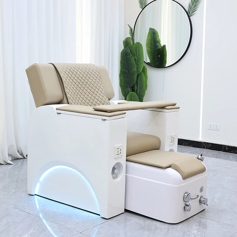 

Beauty Salon Furniture Foot Care Spa Chair Modern Luxury Reclining Electric Massage Pipeless Pedicure Chair with Lights