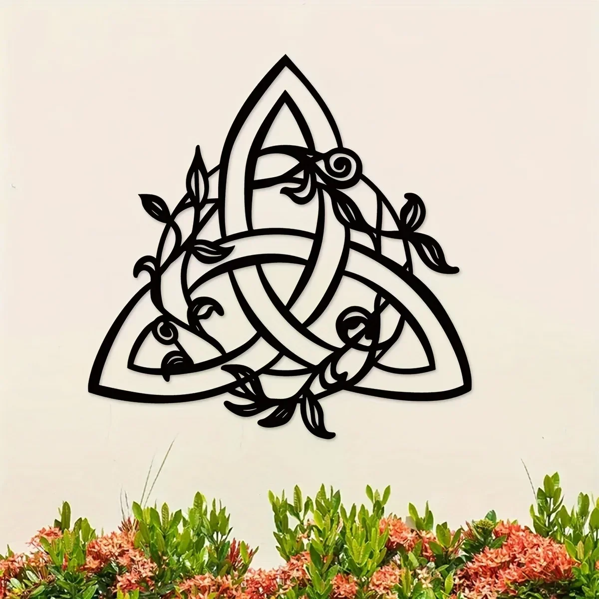 1pc Unique Celtic Knot Design Metal Wall Art -Wall Mountable Decorative Sign with Floral Pattern - Wall decoration- Wall Sticker