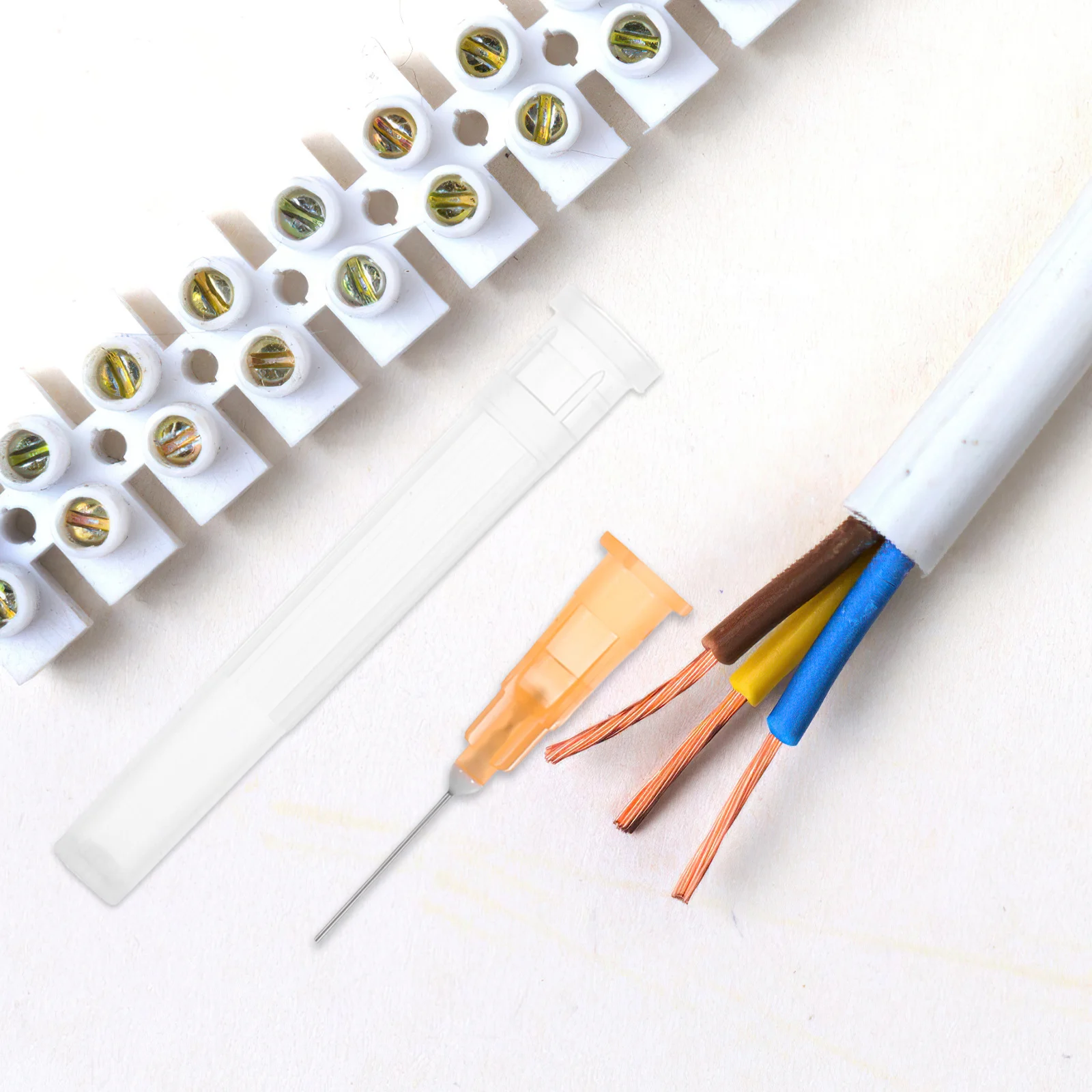 

100Pcs Durable Stainless Steel PP Dispensing Needles 25G 13mm Refillable Industrial Liquid Adhesive Glue Inks Orange