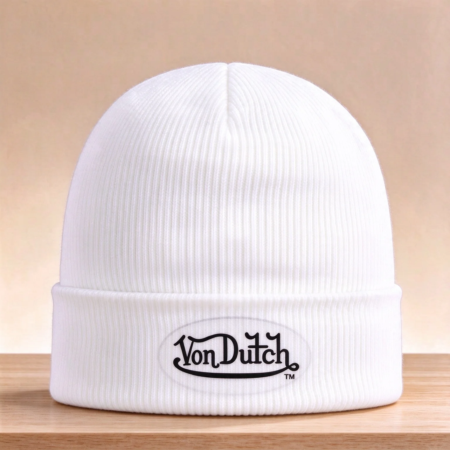 2026 Streetwear Cuffed Beanie Hat Oval Sticker Patch Decor Soft Warm Autumn Winter Headwear for Men Women