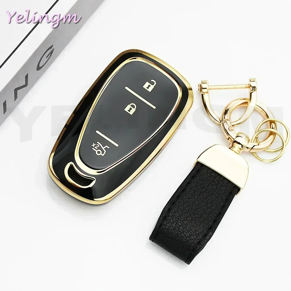 Funda Protectora de TPU para Llave de Coche con 3 Botones para Chevrolet Onix Turbo Cruze Orlando Trax Tracker Trailblazer Equinox Malibu Bolt