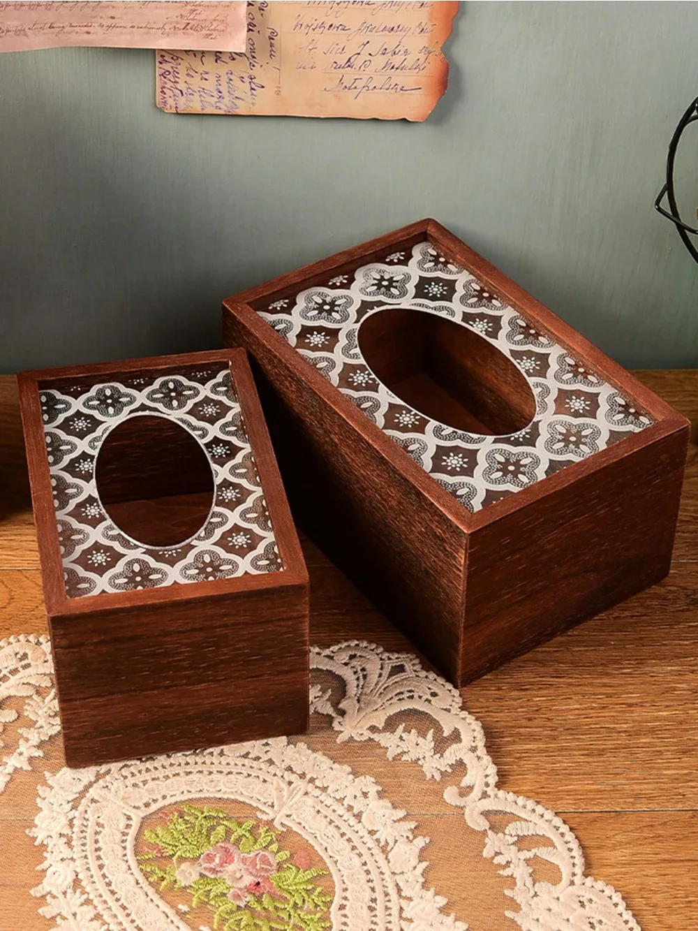 1pc Wooden Cherry Blossom Tissue Box Cover Napkin Holder Storage Box Gift-Idea Creative Wood-Made