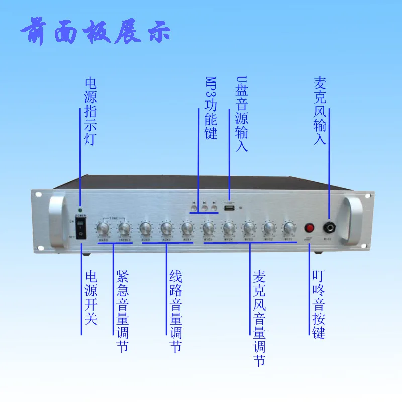 Public Address Preamplifier Usb Independently Adjustable Line Volume Signal Amplifier