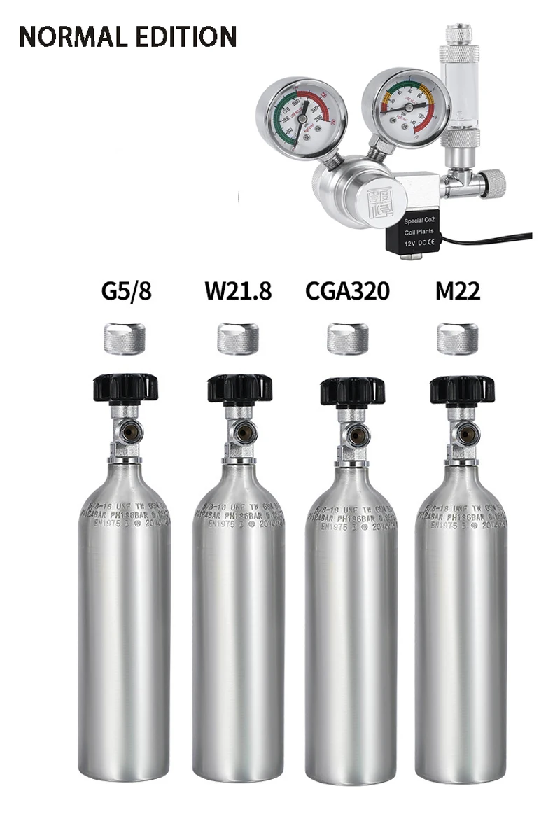 DIY Aquarium CO2 Regulator Solenoid Valve Kit Check Valve Fish Tank CO2 Control Pressure System Cylinder Pressure Reducing Valve