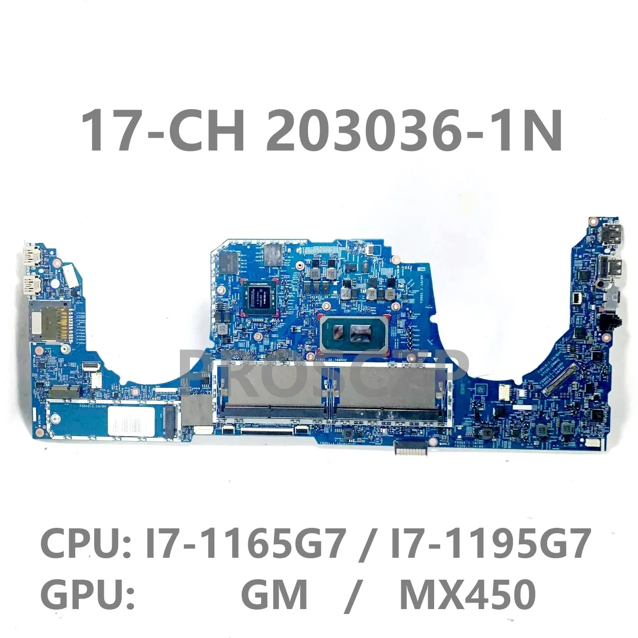 

Материнская плата M82902-601 203036-1N 448.0MK05.001N/448.0MK06.001N для HP 17-CH 14-DY со штативом/I7-1195G 7 CPU GM/MX450 100% протестирована