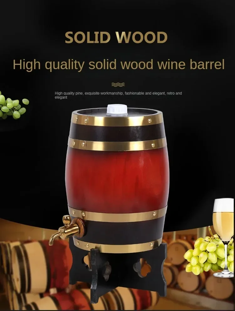 Vertical Wine Barrel Oak Storage for Red Wine Whiskey Decorative Wooden Wine Barrel for Rustic Charm Stylish Beverage Storage