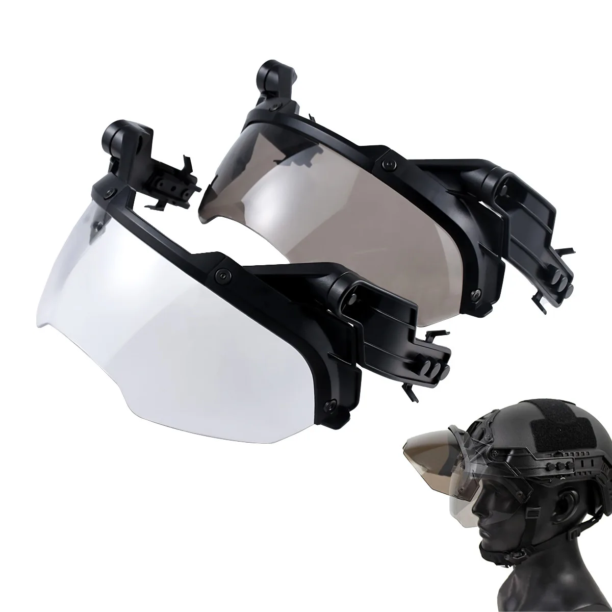 Tactical Protective Eyewear Helmet with Adjustable Blast-proof Goggles for Cycling in CS, Featuring Nearsighted Lens.