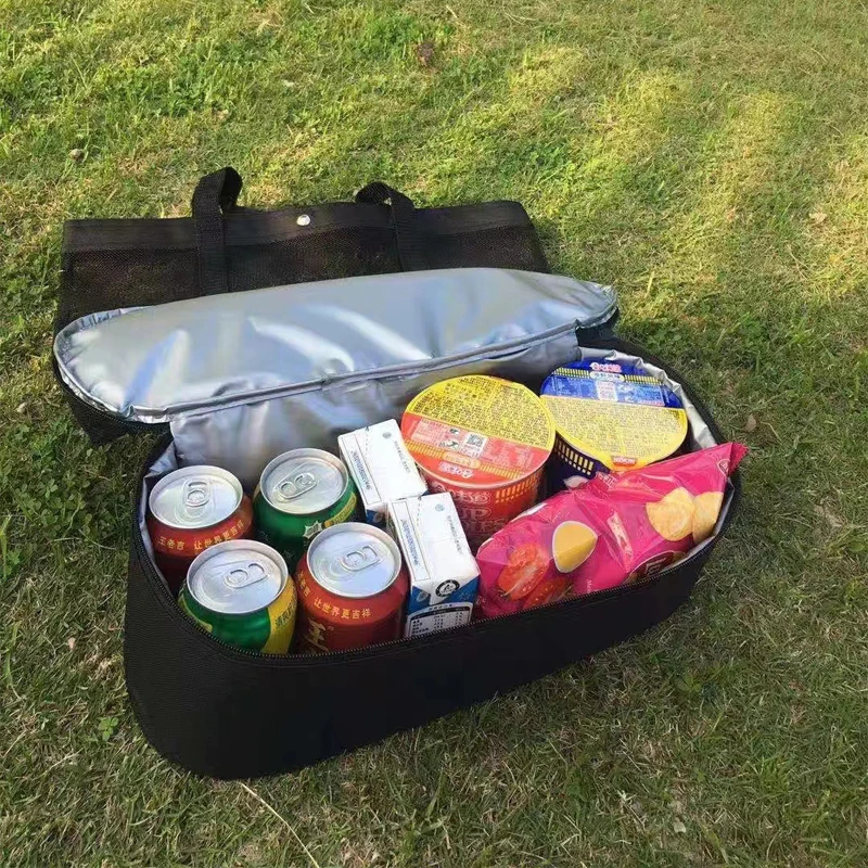 Picnic Basket Portable Insulation Lunch Bag Picnic Net Beach Handbag Double Layers Tote Food Beverage Storage Travel Storage Bag