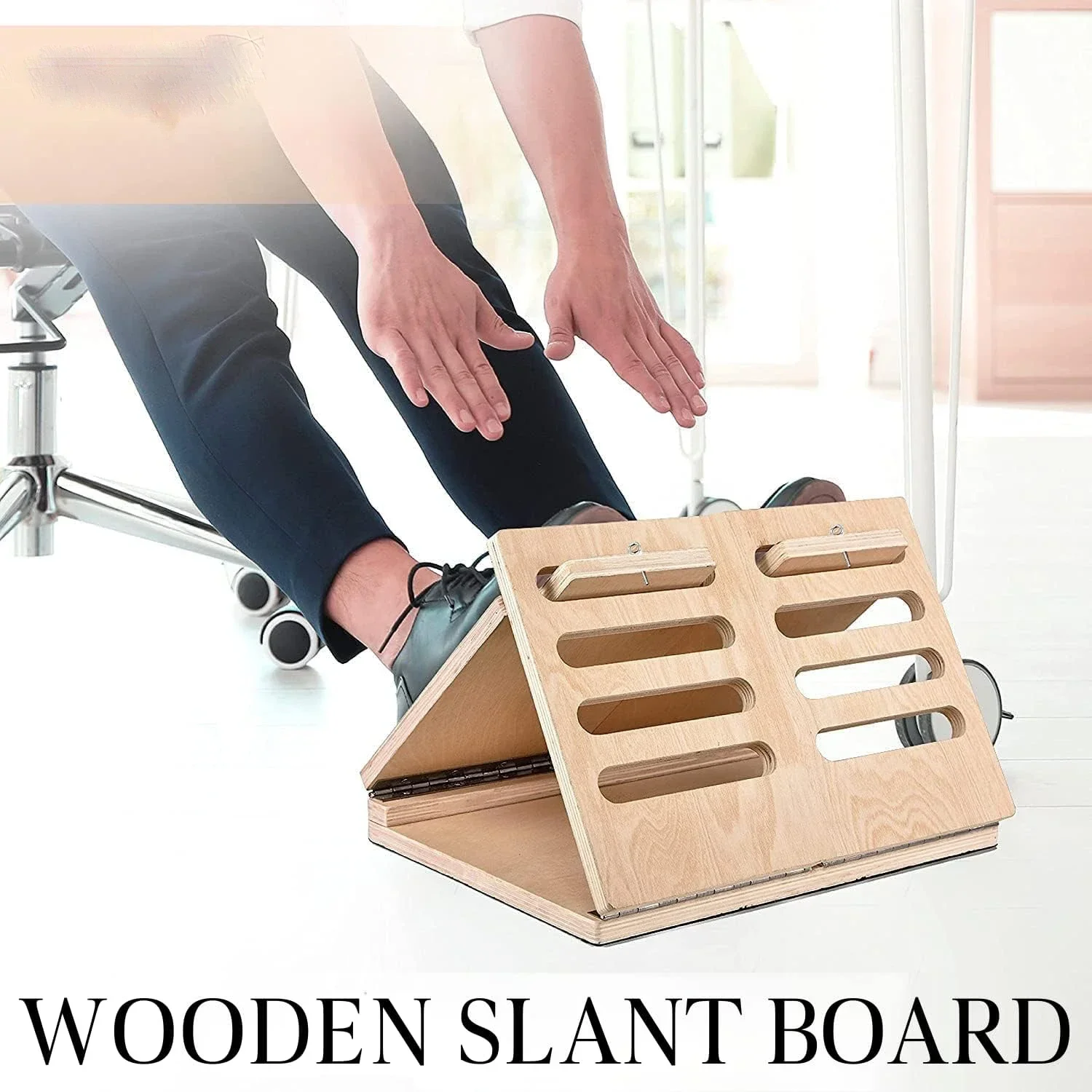 Wholesale Custom Gym Wood 4 Positions Adjustable Foot Calf Stretch Stretcher Portable Wooden Slant Board