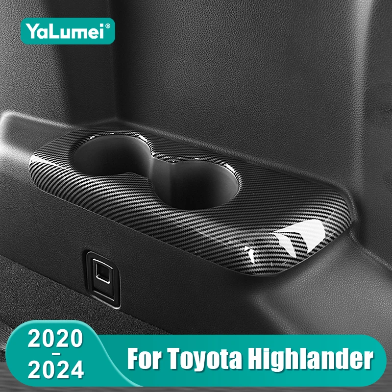 

Для Toyota Highlander XU70 Kluger 2020 2021 2022 2023 2024 Автомобильный третий ряд задний ряд держателя стакана для воды крышка рамка отделка аксессуары