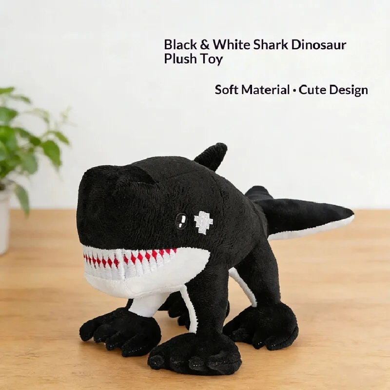 [In Stock] New Steel A Brrainrot Plush Toy Black White Shark Dragon & Yellow Fire Dragon Anime Birthday Christmas Gift view 2