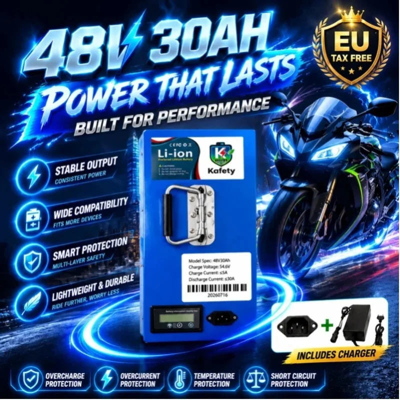 48V 30Ah 18650 Lithium-Ionen-Akku, Ersatzakku mit BMS für 250W-2000W Elektromotor