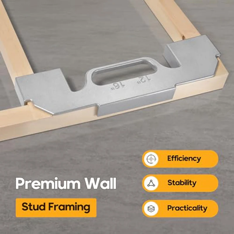 Framing Tool,Stud Frame Spacing Tool,Center Stud Layout Tool,Cast Aluminum Spacer Tool For Wall Framing