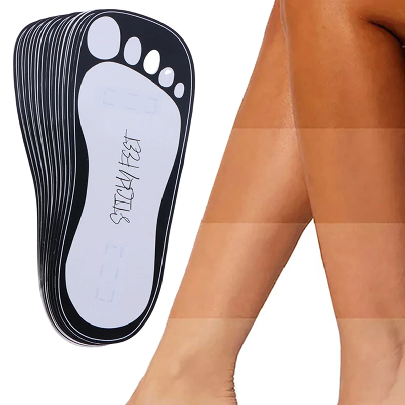 20Pcs Tanning Feet Pads Disposable Tanning Slippers Tanning Sticky Feet Spray Tan Foot Pads Protectors Stickers For Body