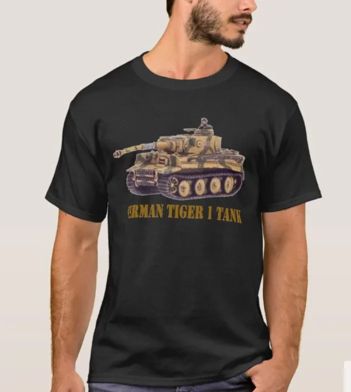 WWII German Army Wehrmacht Tiger 1 Tank T-Shirt 100% Cotton O-Neck Summer Short Sleeve Casual Mens T-shirt Size S-3XL