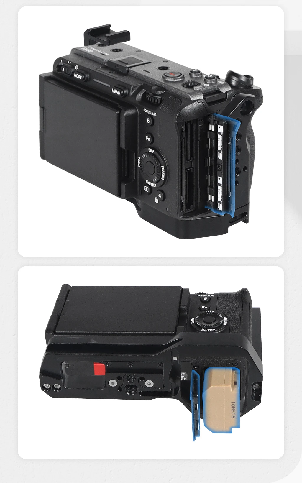 FX3 FX30 Kamera Half Cage Rig für Sony SLR Schutzrahmen 1/4 3/8 Kaltschuh Schnellspanner V-Lock Stativ Stabilisatorhalterung – Detail 18