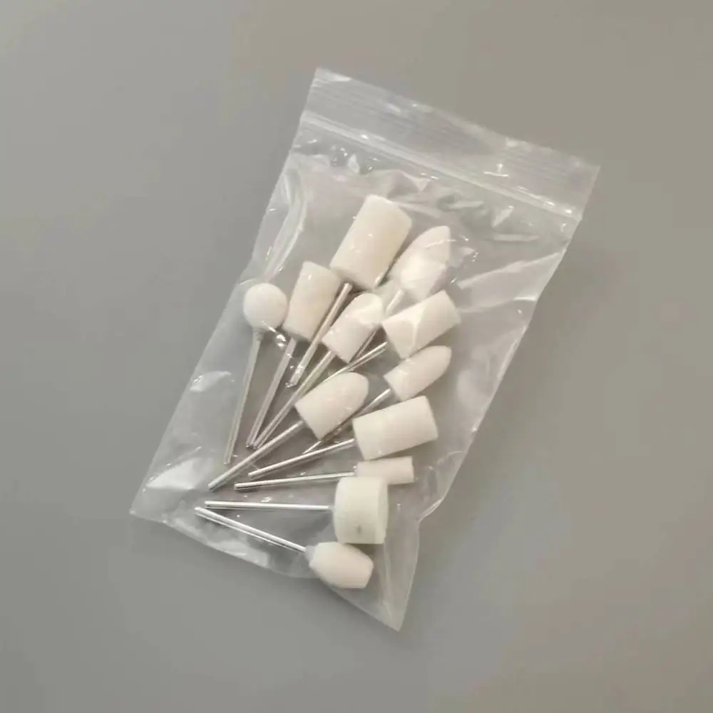 12 Electric Nail Drill Bits Wool Buffing Head Manicure Grinding Tool Soft Felt Polisher For Nail Art Surface Care Supply