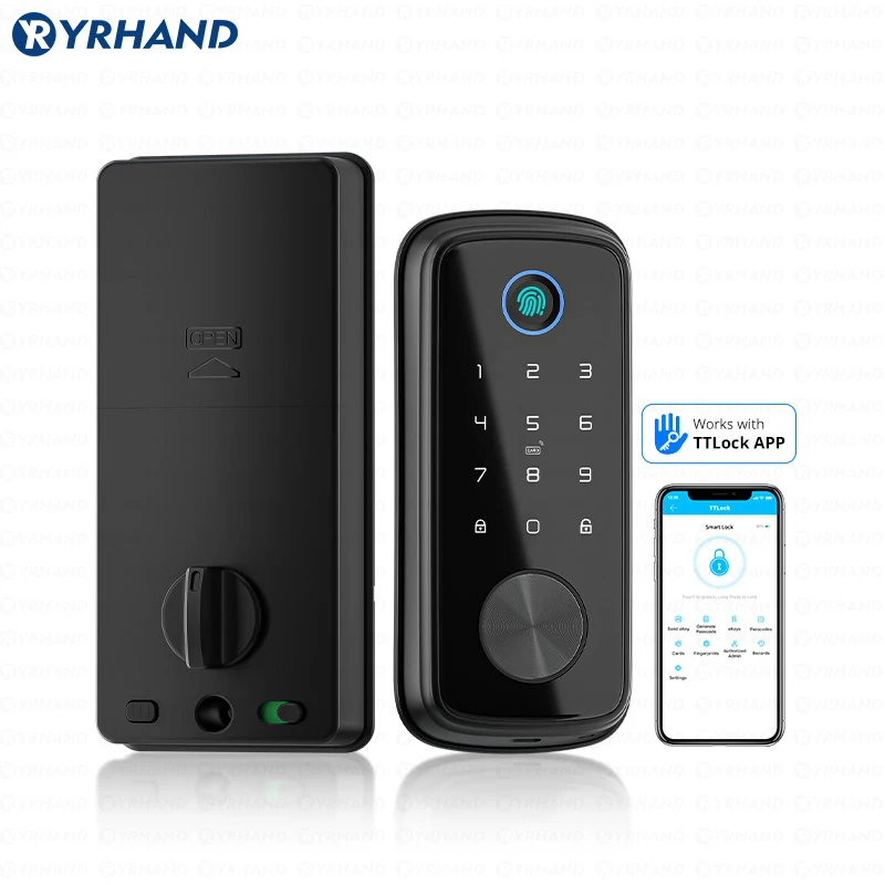 

YRHAND TT Lock Bluetooth Deadbolt Smart Lock Rfid remote controller Password/ Card biometric lock Electronic Auto Lock For Home