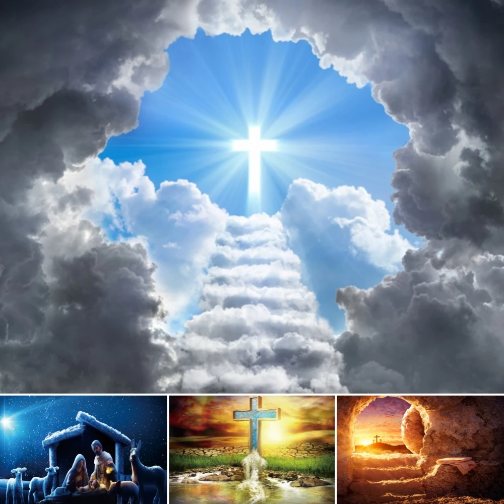 

Birth of Jesus Photography Background Jesus Birth Night Church Night Tree Easter Party Decor Newborn Backdrop Photo Studio Props