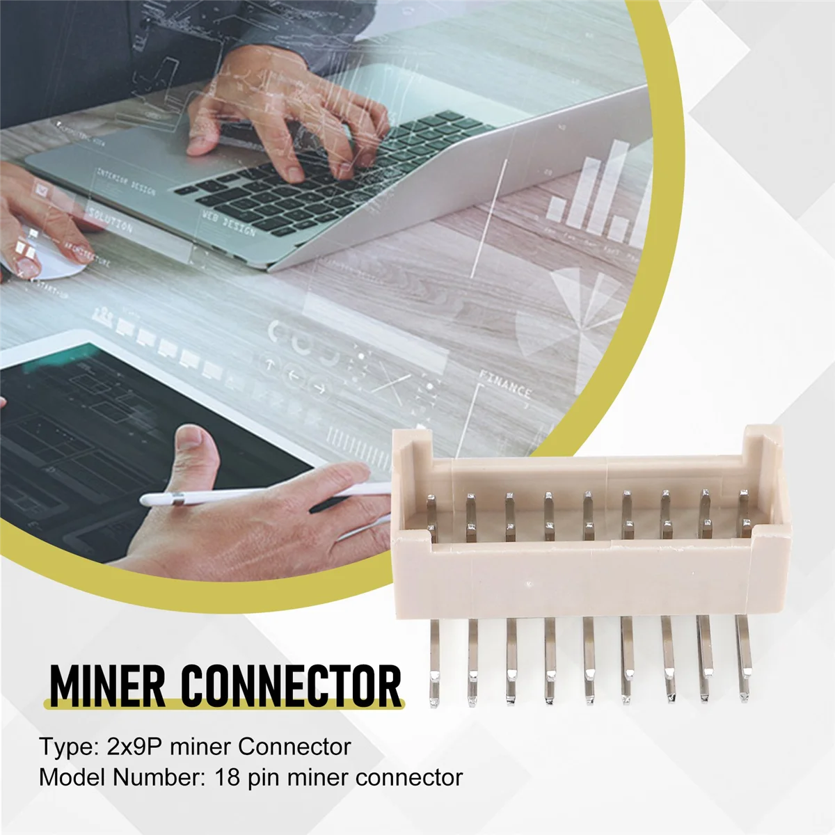 

Hot Sale 50Pcs BTC BCH LTC ZEC Miner Connector 2X9P Male Socket Curved Pin Suitable for Asic Miner Antminer S9 Z11 L3 S9 X3 A1
