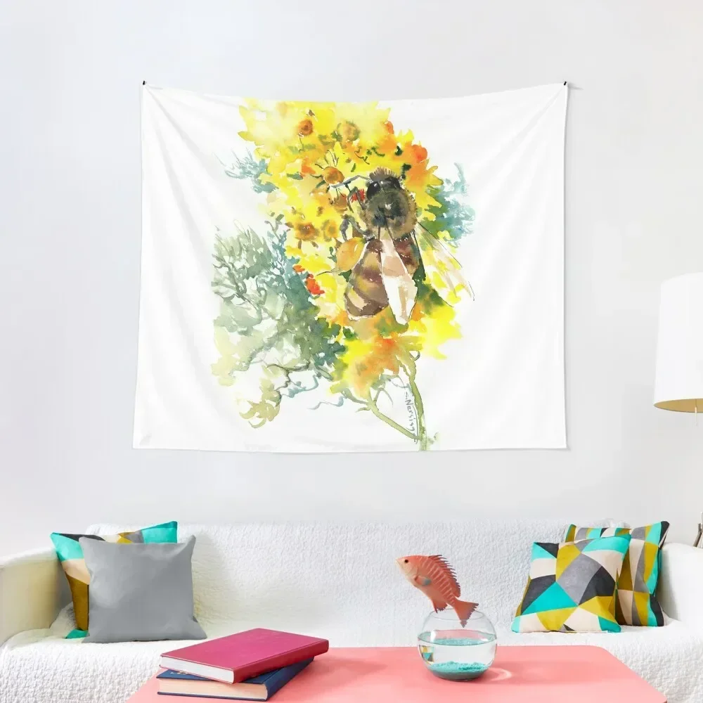 

Honey Bee and YellowFlower Tapestry Cute Decor Things To The Room Tapestry