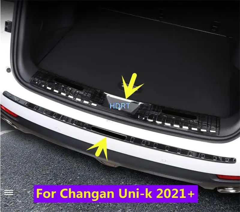 Car Styling Stainless Steel Rear Guard Bumper Protector Sill Trunk Tread Plate Trim Accessories For Changan Uni-k Unik 2021 2022