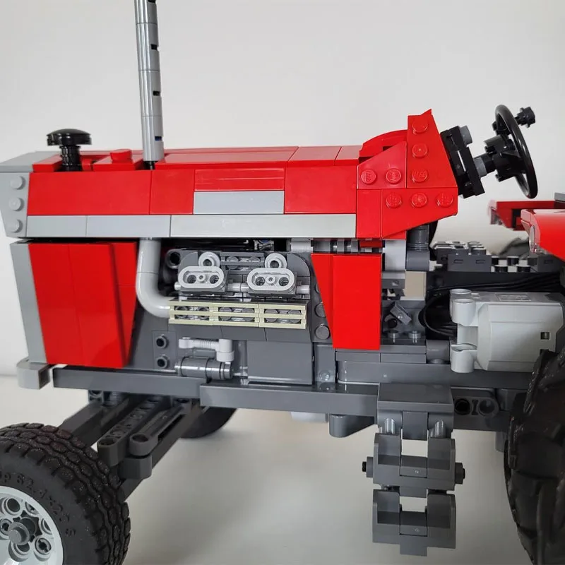 Modèle de bloc de construction de camion rouge cargo classique MOC-139649, 981 pièces, jouet cadeau pour garçons et enfants pour anniversaire et noël
