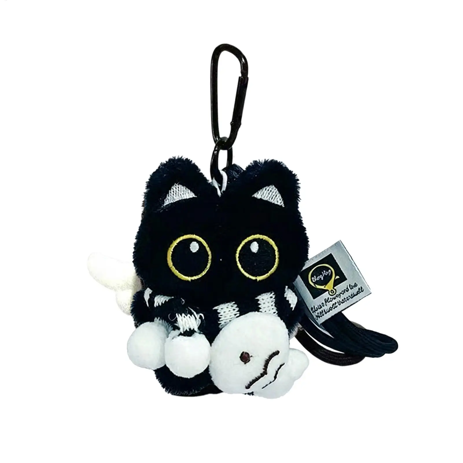 Black Cat Plush Shape Bag Charm Cute Black Cat Plush Toy Keychain Backpack Hanging Bag Decoration Gifts Cute Plush Keychain - view 4
