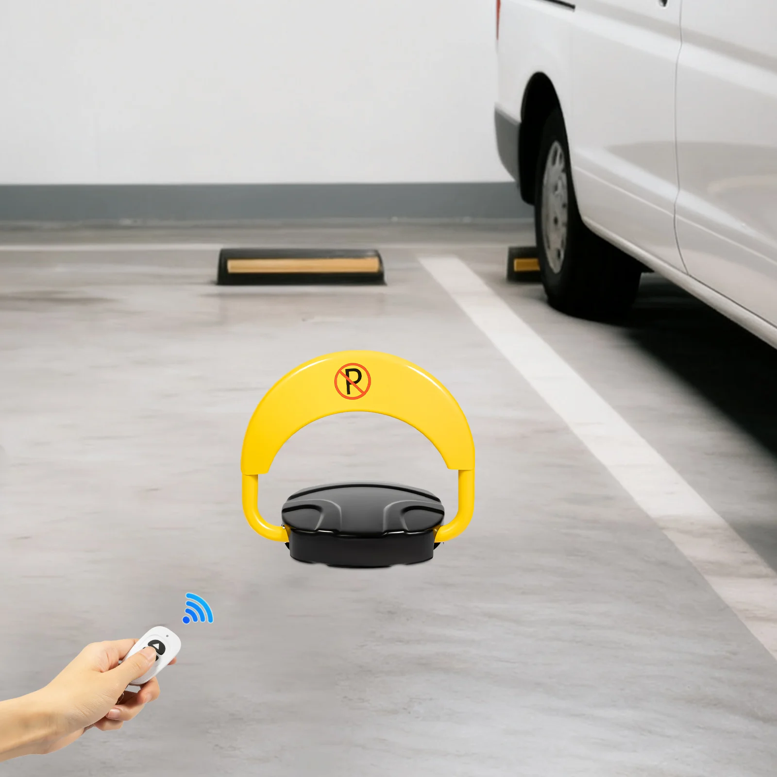 

Remote Control Parking Lock, Heavy Duty Car Parking Space Lock with Alarm & 180° Rotation, IP67 Waterproof Lock Anti-Collision