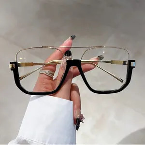 Kammpt Retro Metal Pilot -Sonnenbrille Mode Mode koreanische Frauenquadratschatten in Mode im Insignien der beliebten Marke UV400 Sonnenbrille 6 Hauptverkaufsangst - №5