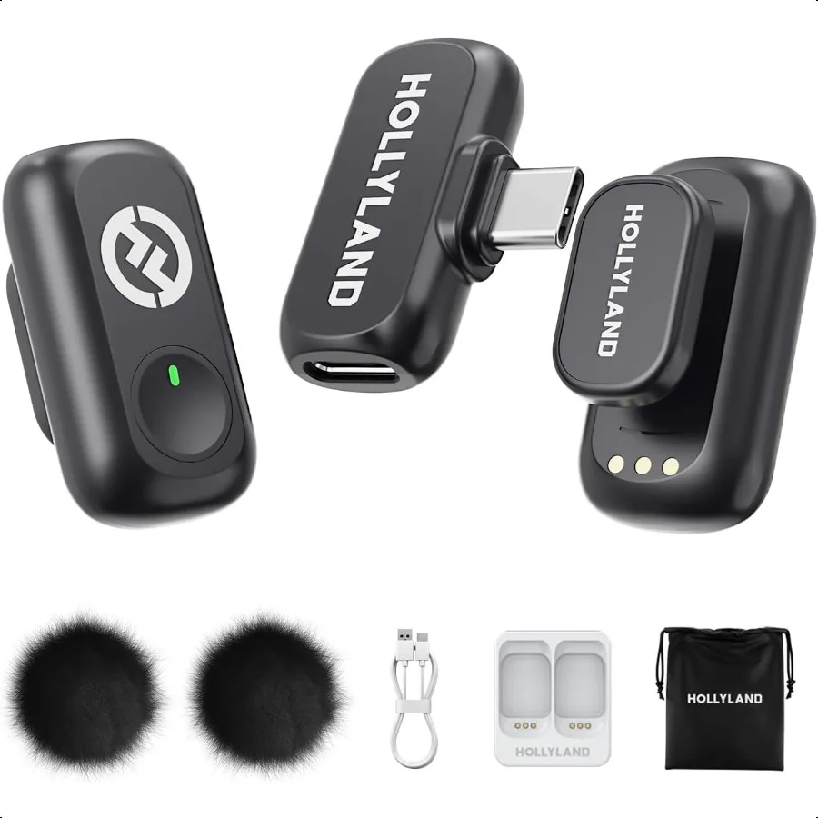 

Hollyland Lark A1 Wirel Microphone for iPhone 15 16 Android 48kHz 24bit 3Level Intelligent Noise Cancel Magnetic Mini Microphon