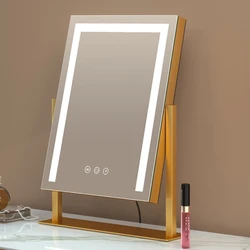 Light Lighted Makeup Mirror with Lights Vanity Smart Touch Control 3Colors Dimable LED Detachable 15X Magnification 360°Rotation