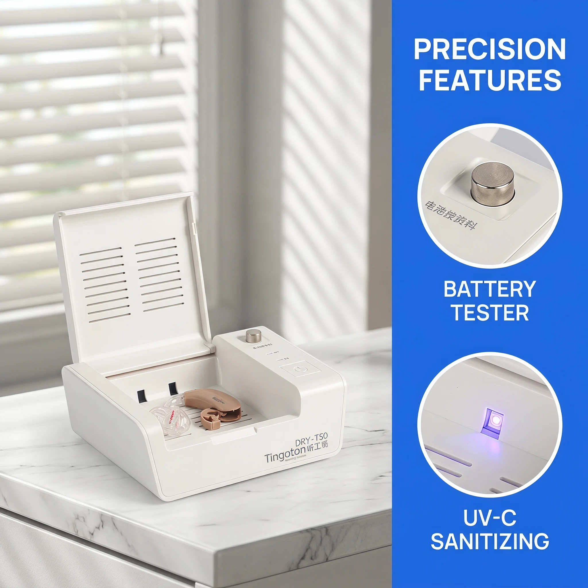 2026Electronic USB Hearing Aid Dryer 2/8 Hour Timer Drying Case Box Electronic Dehumidifier Drybox Hearing Aid Care Accessory - view 2