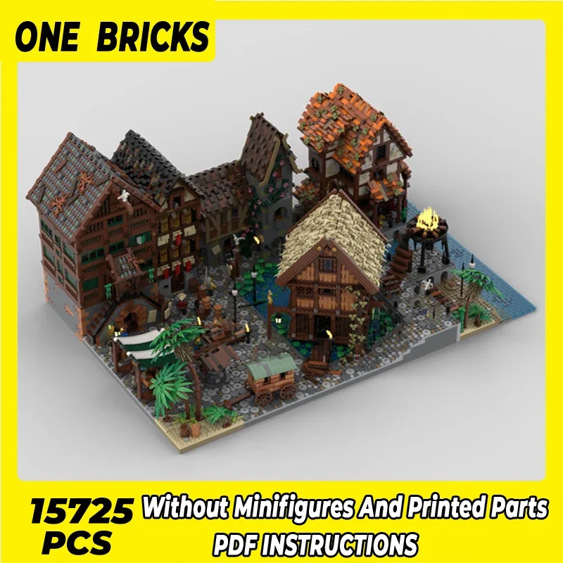 Moc Building Blocks Street View Model Merchant's Story Technical Bricks DIY Assembly Construction Toys For Childr Holiday Gifts