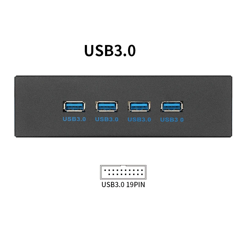 2–4 Ports USB 3.0 2.0 Frontplatte optisches Laufwerk Halterung 5,25 Zoll Metall Computer PC Gehäuse USB HUB Erweiterungsadapter Kabel Splitter – Detail 7