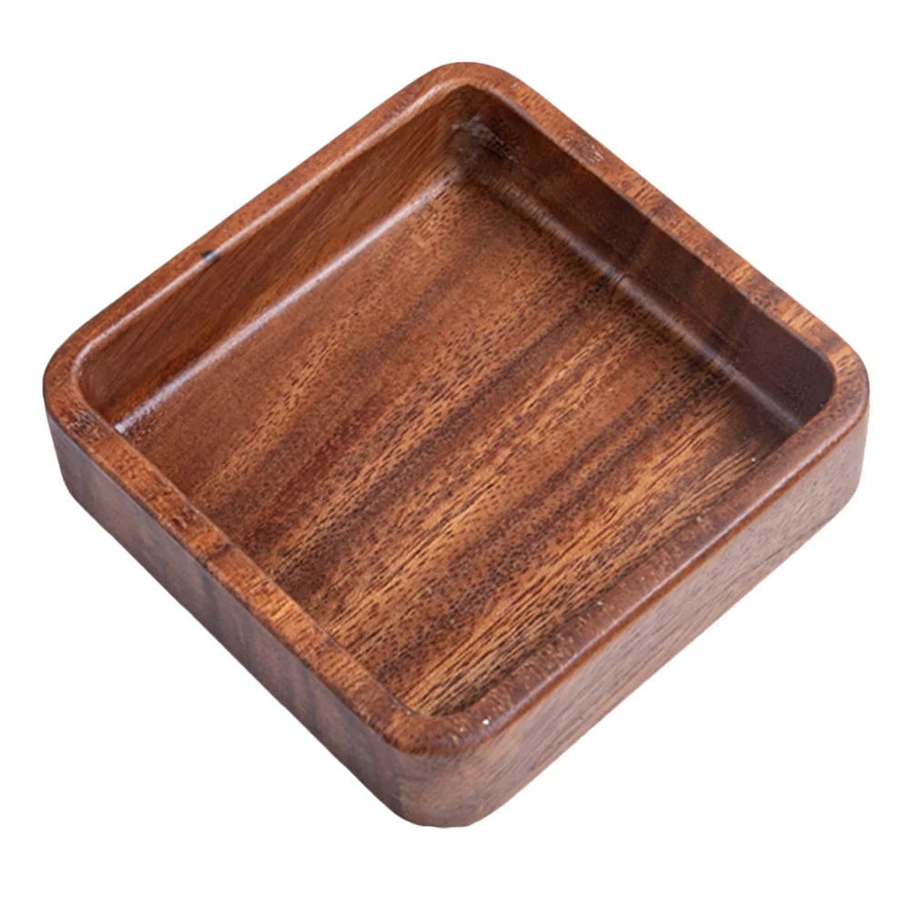 

1Pcs Walnut Wooden Food Service Tray Multiuse Snack Plate Tea Cake Holder Wooden Snack Tray Food Service Plate
