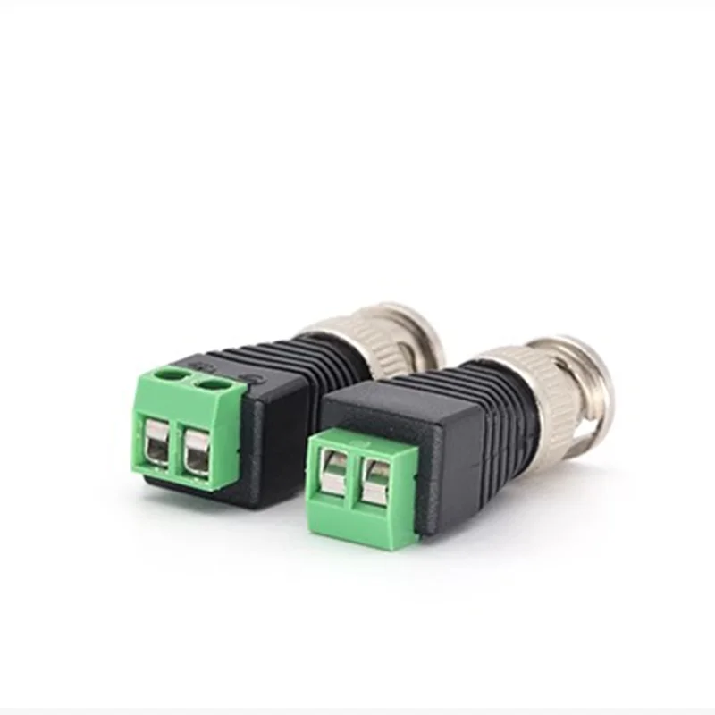 Connecteur BNC mâle en métal avec connecteur CC, borne à vis, balun vidéo UTP pour caméra de surveillance CCTV, système de vidéosurveillance, 5 pièces, 20 pièces